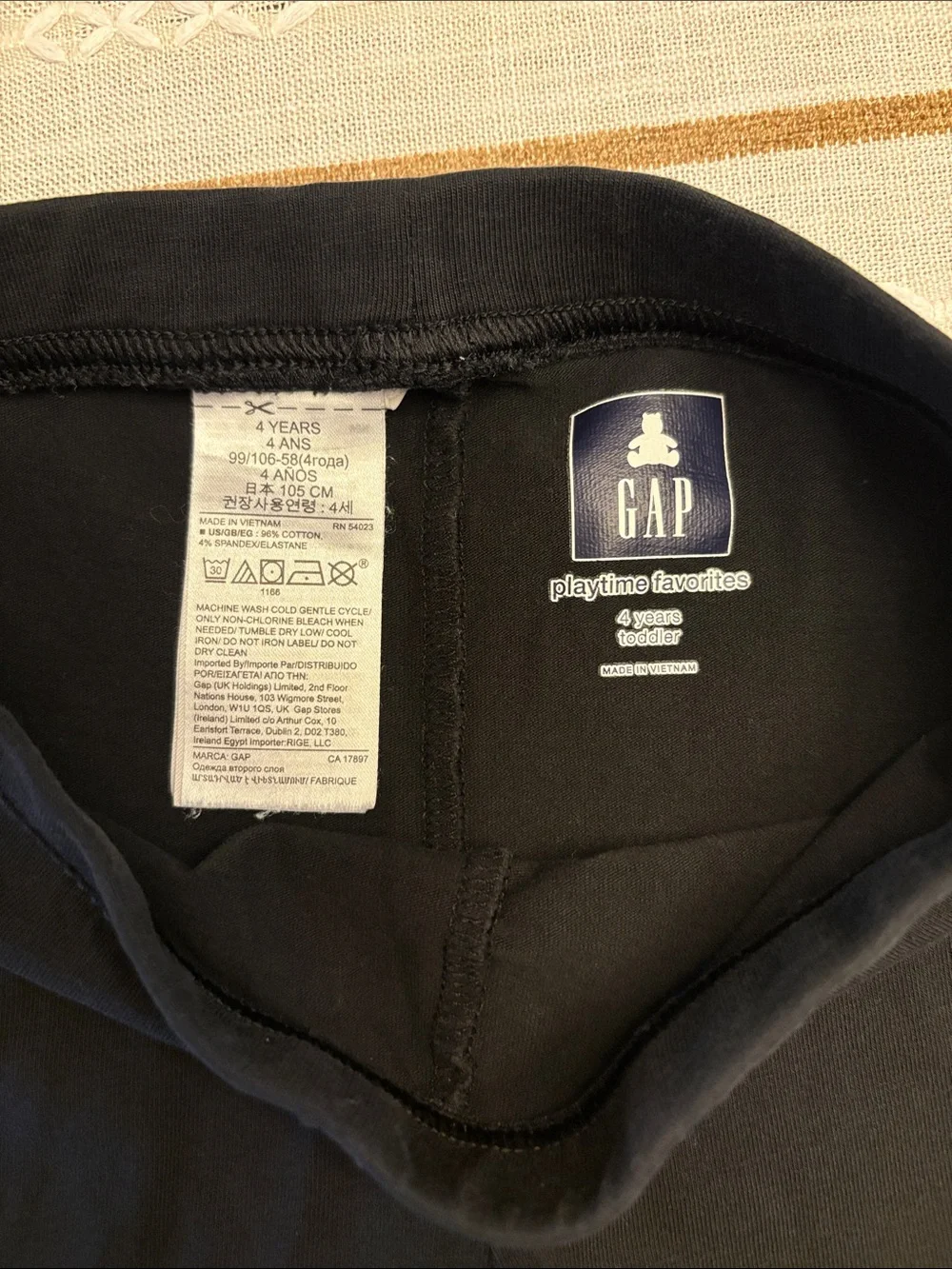 Baby GAP size 4 Black Bike Shorts